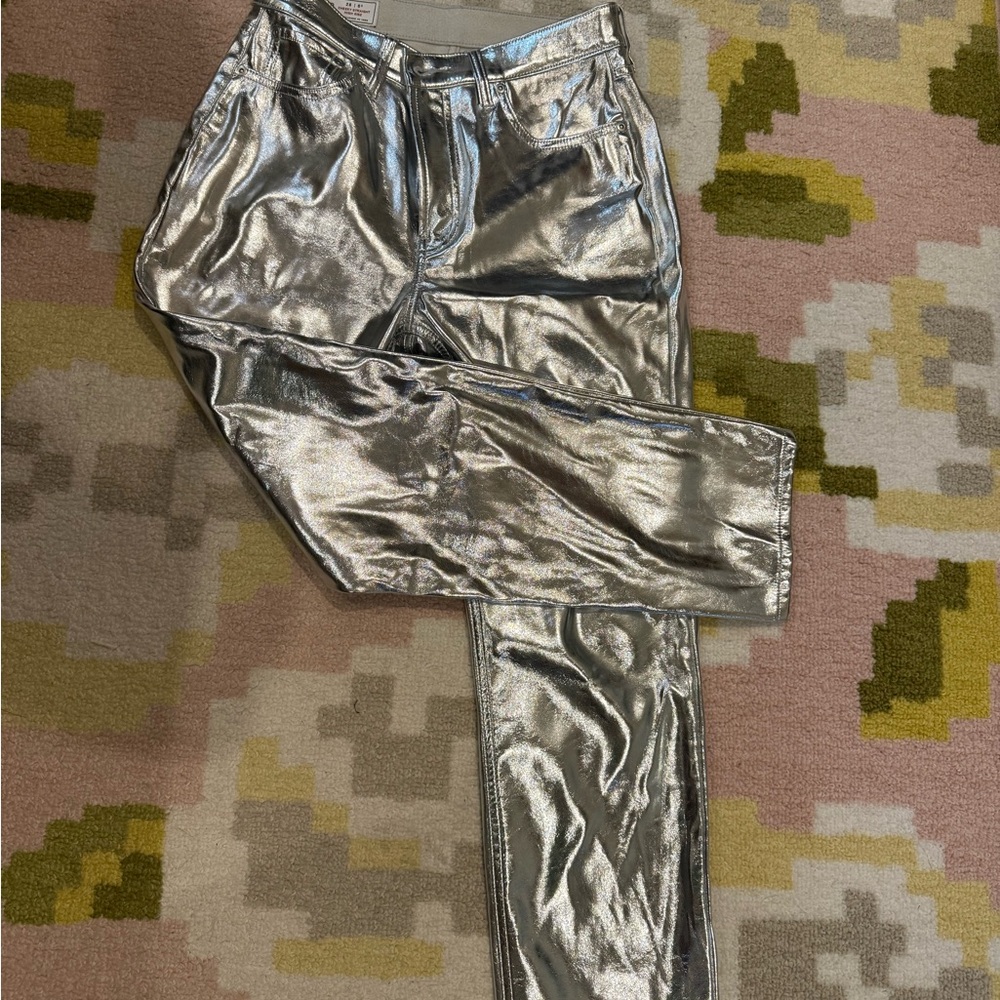 Gap Shiny Silver Metallic Pants